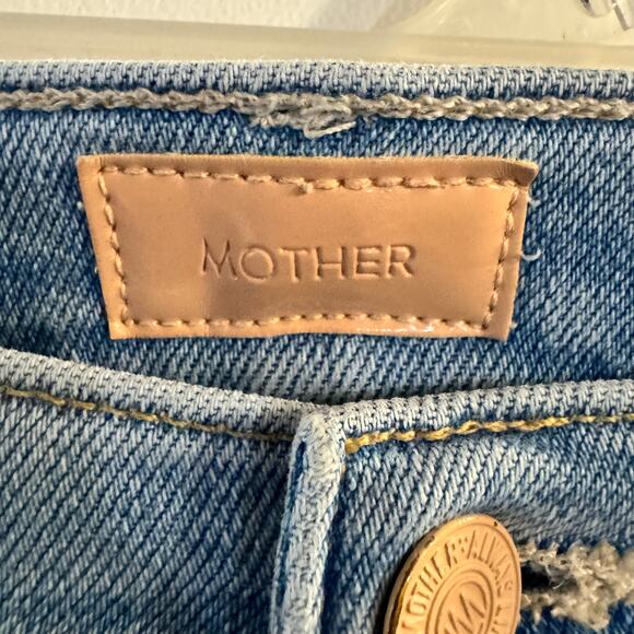 MOTHER The Insider Crop Step Fray Jeans Size 25 Blue - Picture 9 of 13